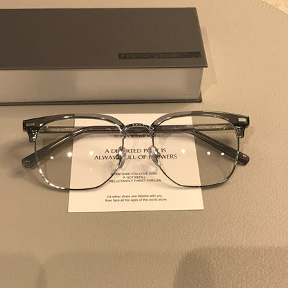 Retro Browline Eyeglass Frames | Corner Rivets temple detail