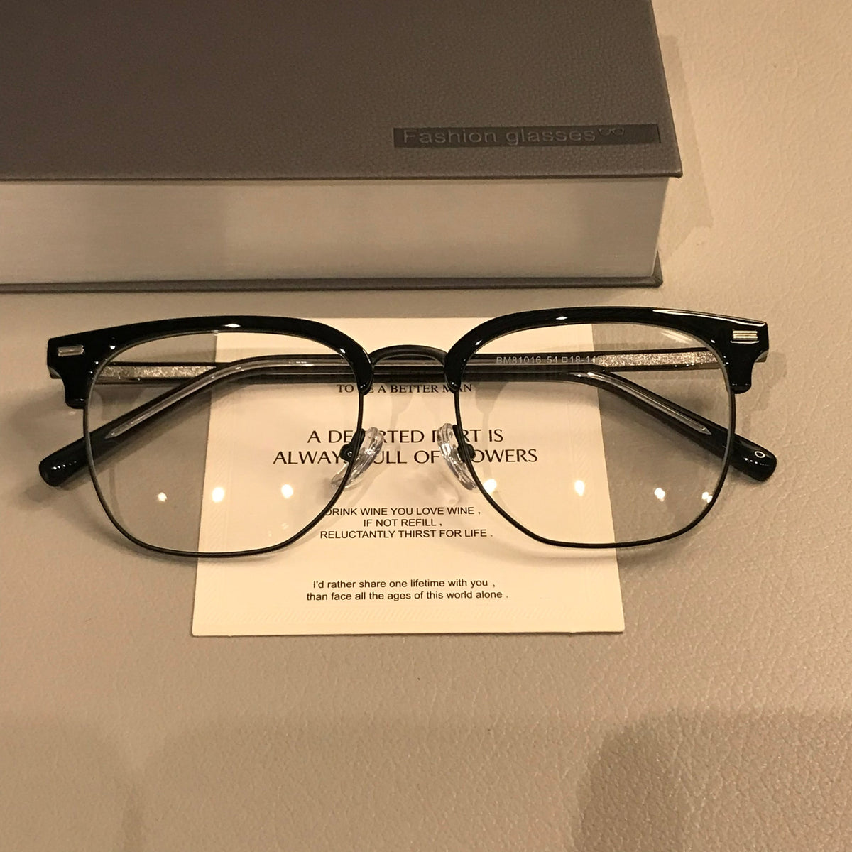 Retro Browline Eyeglass Frames | Corner Rivets front view
