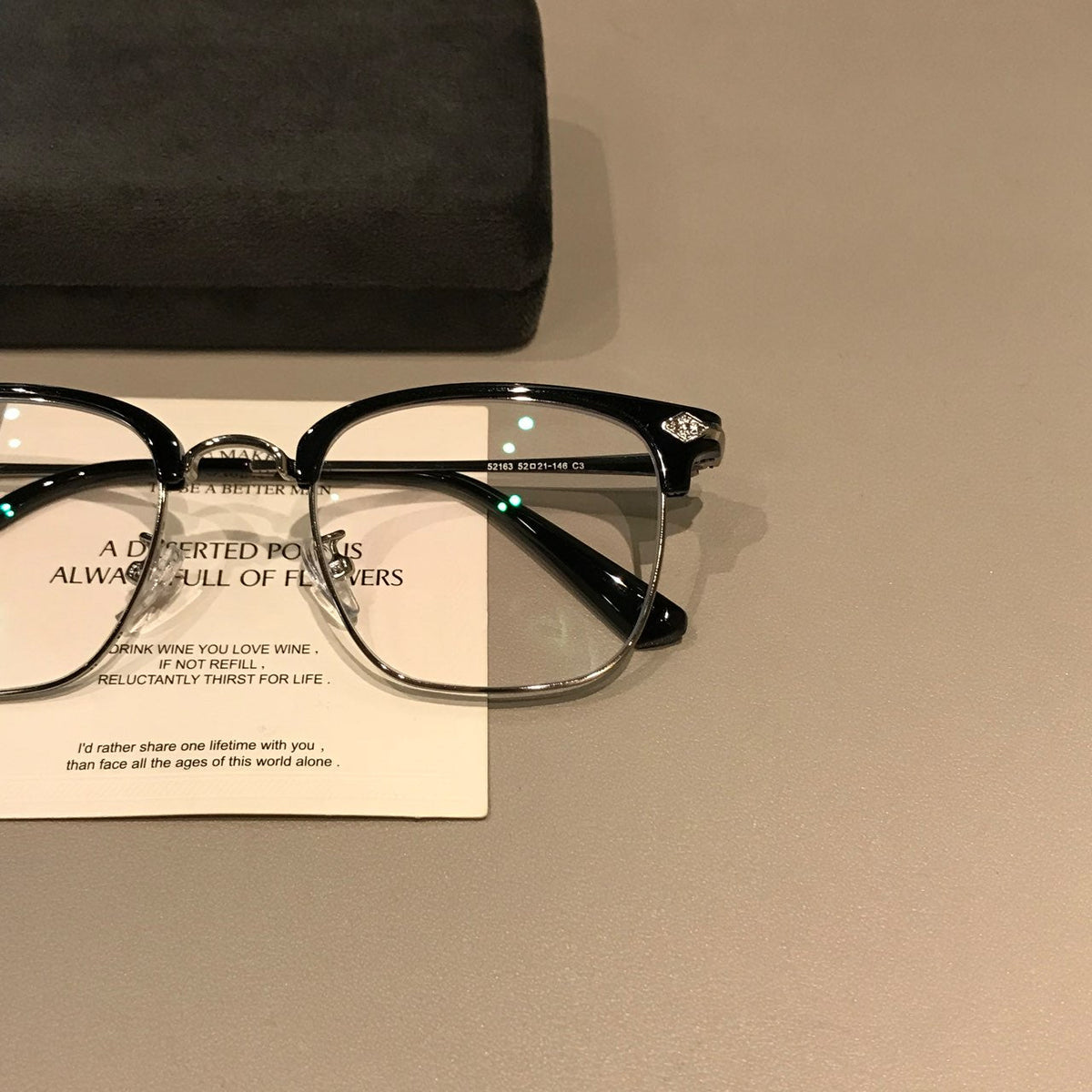 Men's Rectangle Browline Eyeglass Frames front view