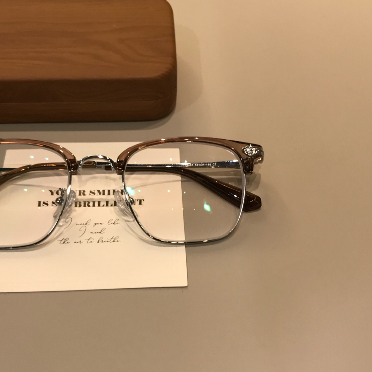 Men's Rectangle Browline Eyeglass Frames temple detail