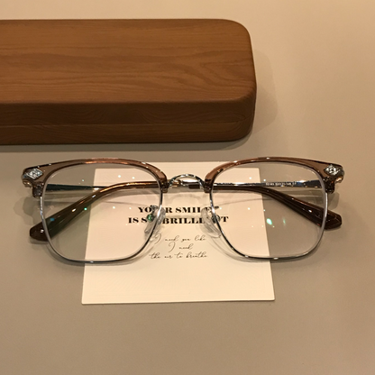 Men's Rectangle Browline Eyeglass Frames additional product view