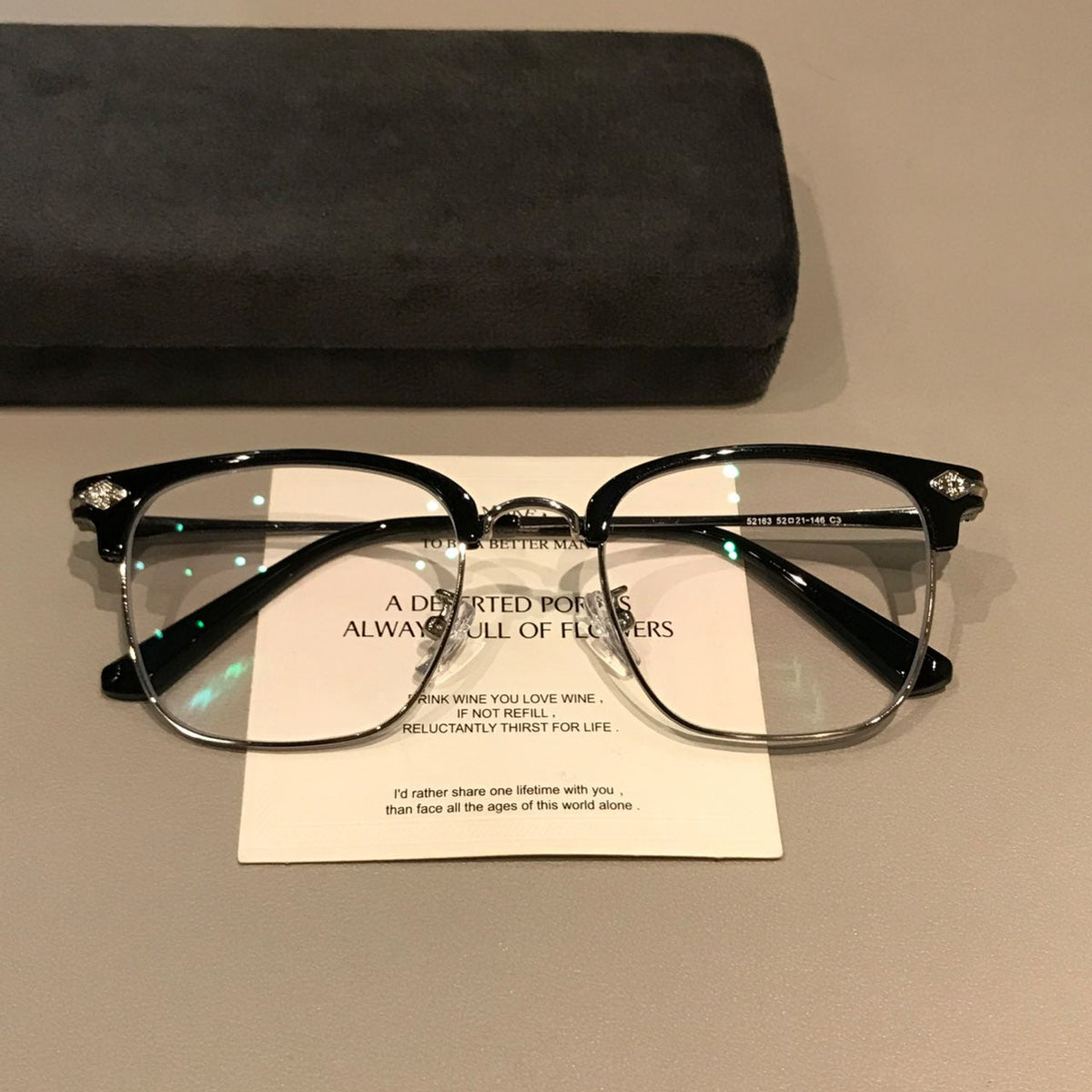 Men's Rectangle Browline Eyeglass Frames side view