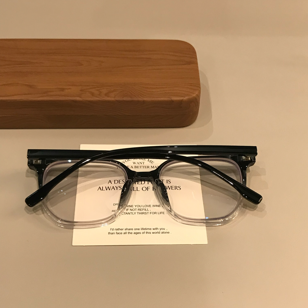 Men's Oversized Square Eyeglass Frames with a Gradient Finish, Black
