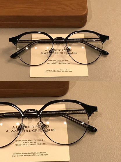 Men's Oval Browline Eyeglass Frames front view
