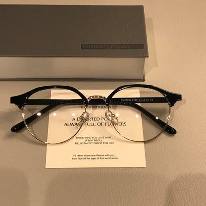 Men's Oval Browline Eyeglass Frames additional product view