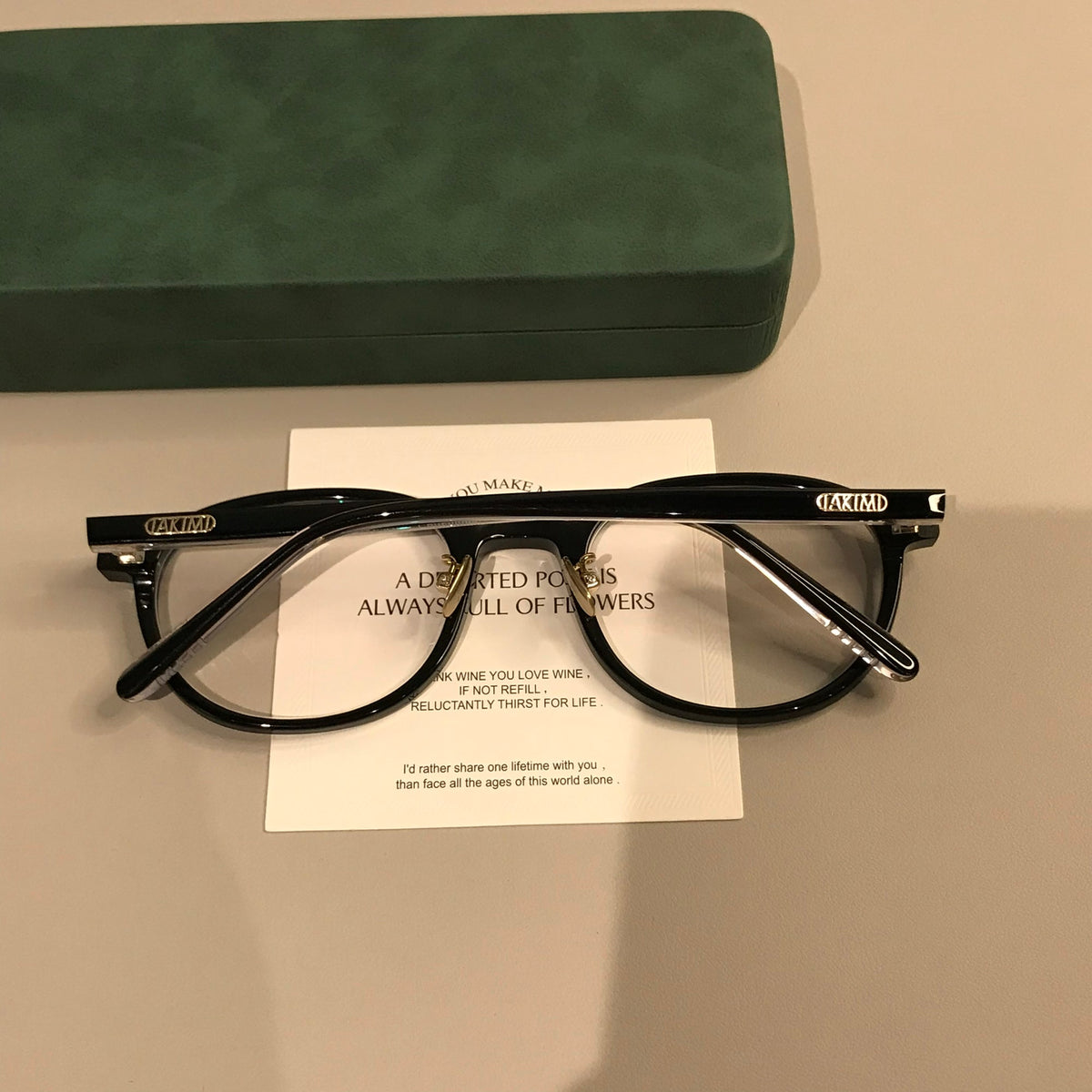 Men's Slim Round Eyeglass Frames | Black front view