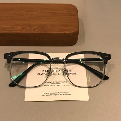Men's Matte Black Browline Eyeglass Frames