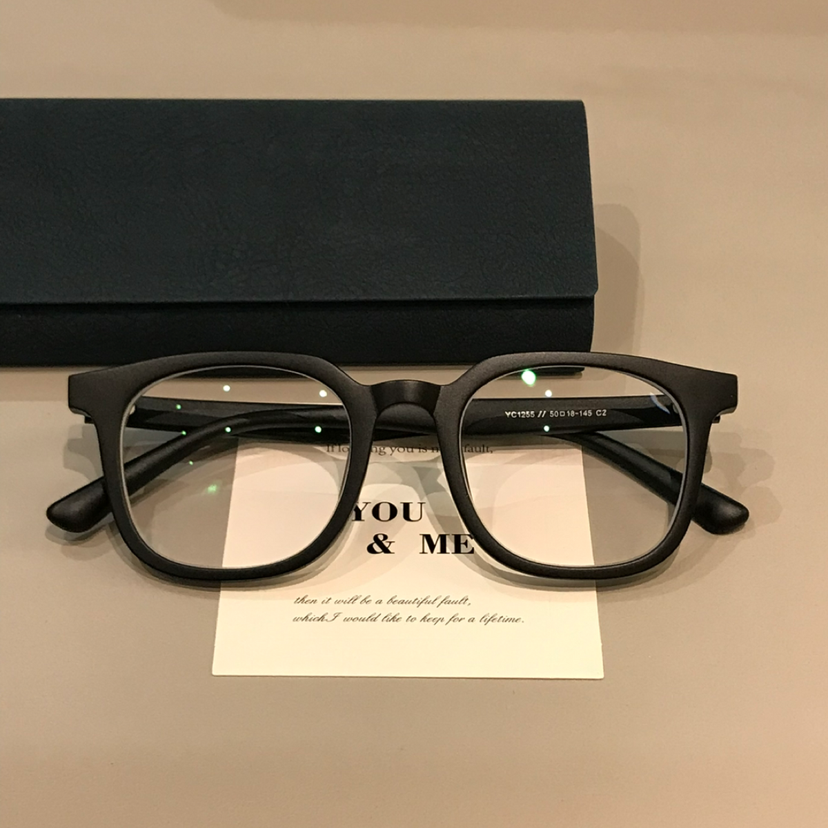 Men's Oversized Square Eyeglass Frames, Matte Black - Matte Black