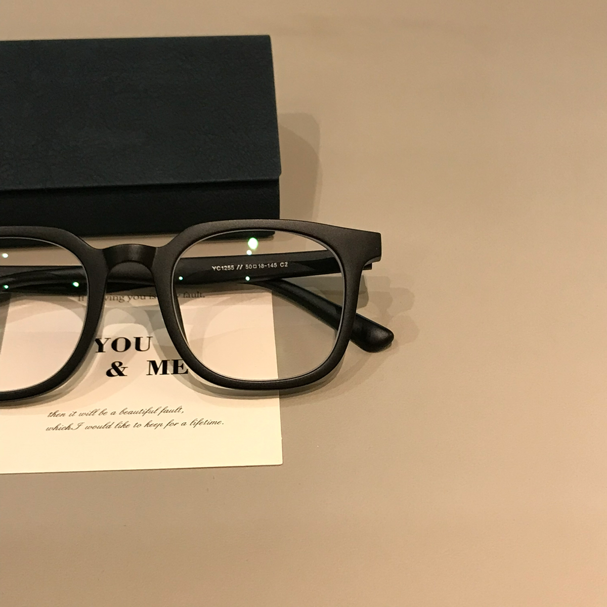 Men's Oversized Square Eyeglass Frames, Matte Black front view