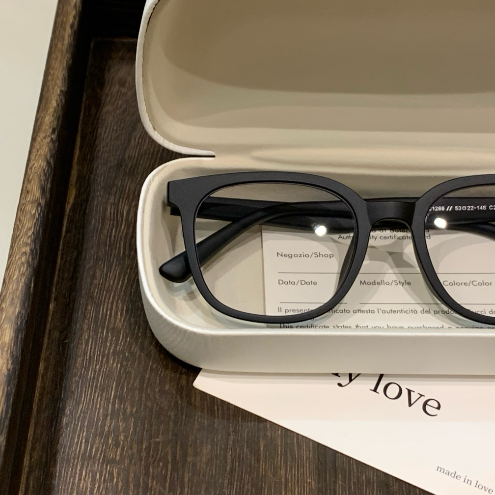 Men's Oversized Square Eyeglass Frames, Matte Black additional product view