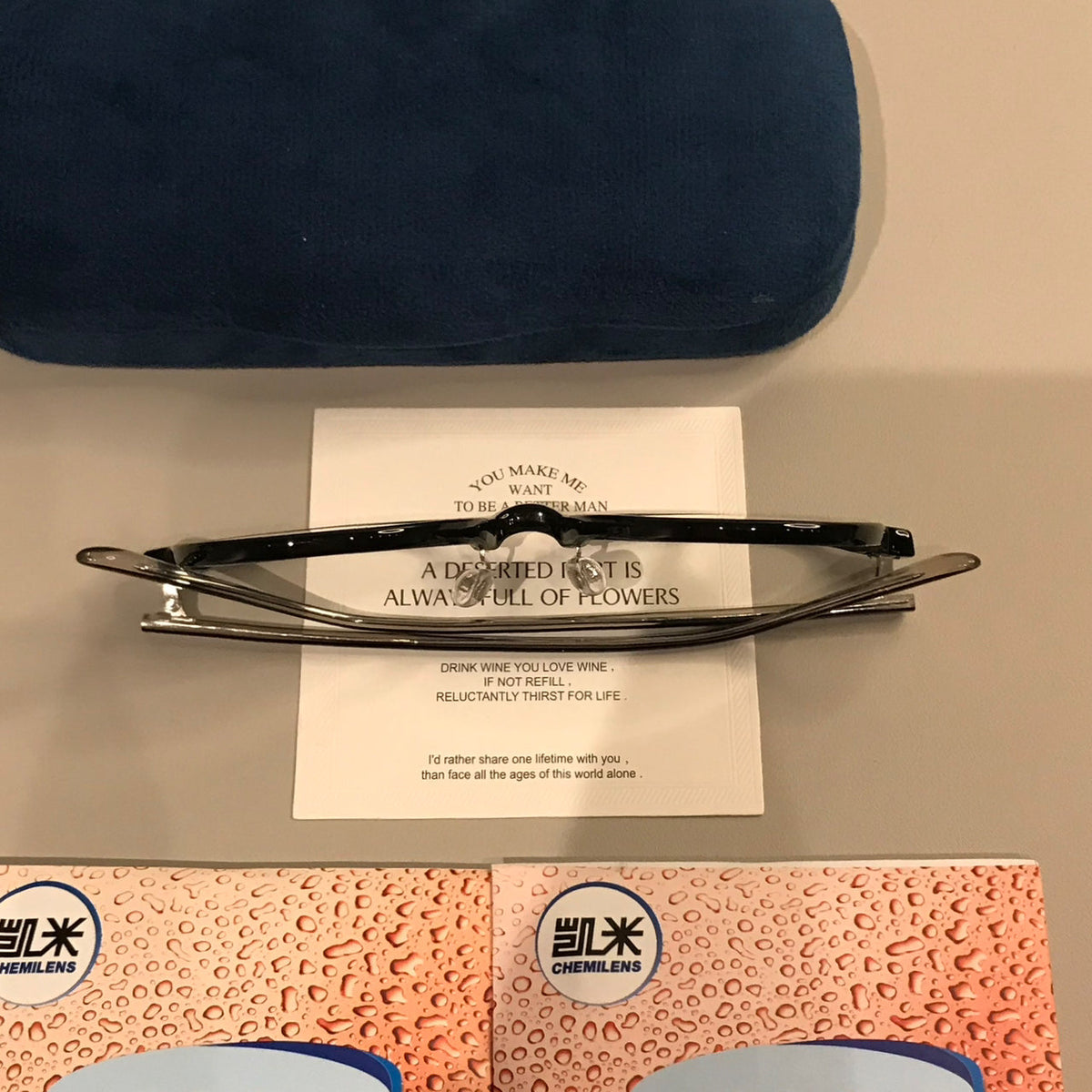 Men's Thin Rounded Square Eyeglass Frames lens detail
