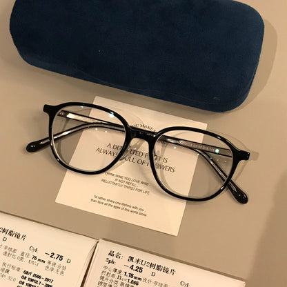 Men's Thin Rounded Square Eyeglass Frames temple detail