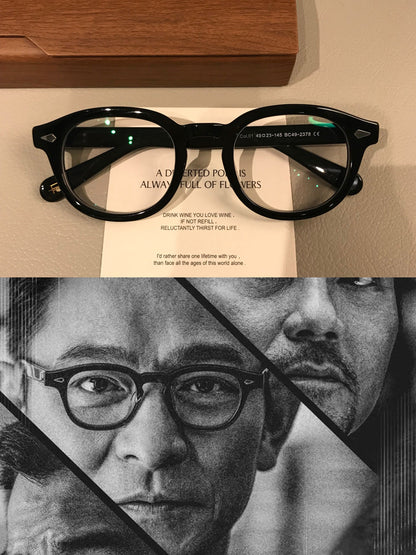Men's Boston Oval Frames | Black or Tortoise side view