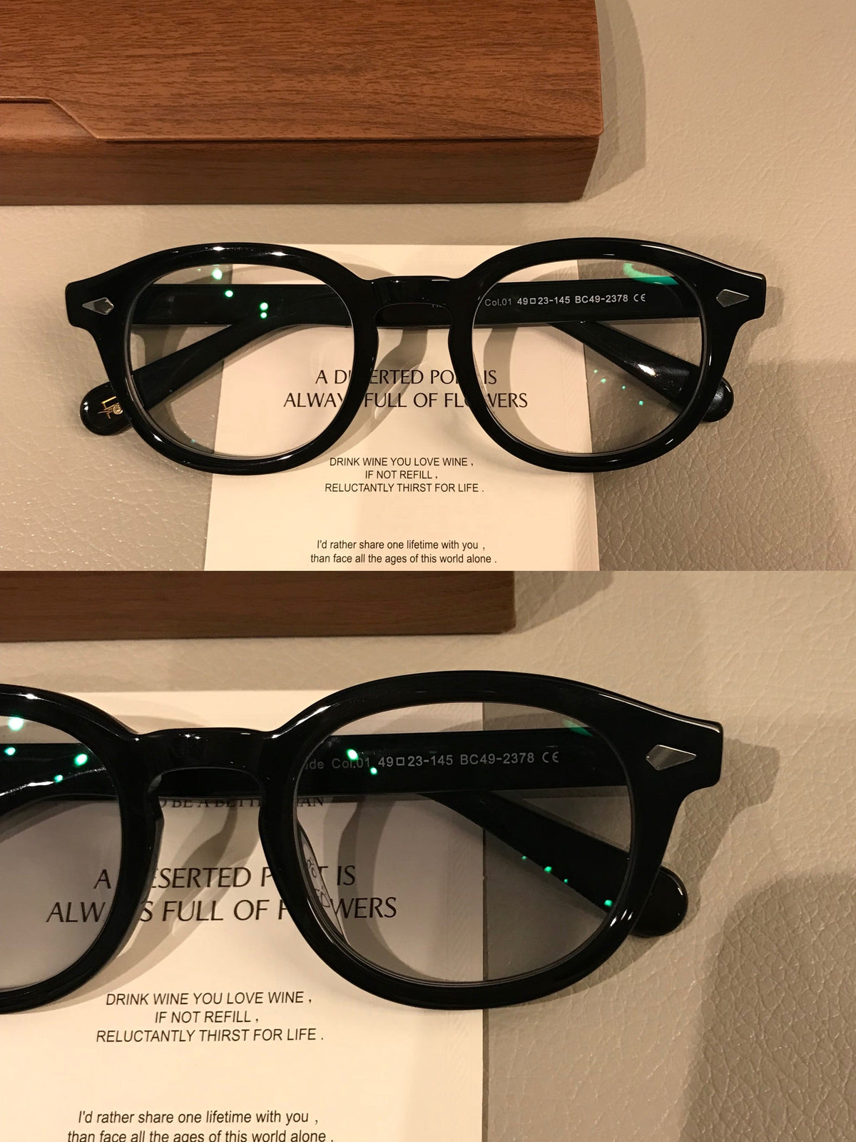 Men's Boston Oval Frames | Black or Tortoise lens detail