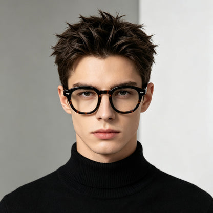 Men's Boston Oval Frames | Black or Tortoise additional product view