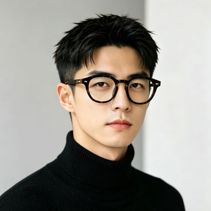 Men's Boston Oval Frames | Black or Tortoise front view