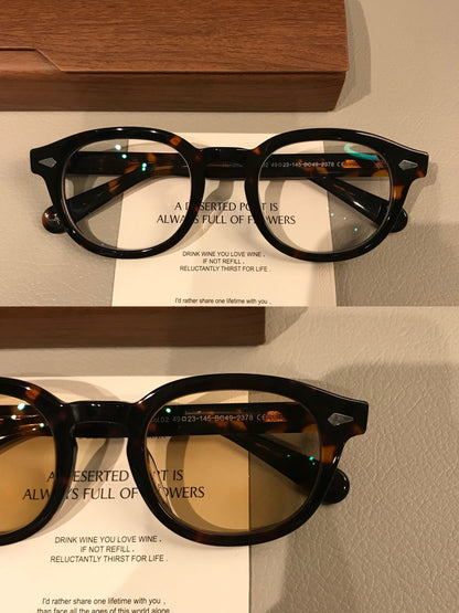 Men's Boston Oval Frames | Black or Tortoise frame detail