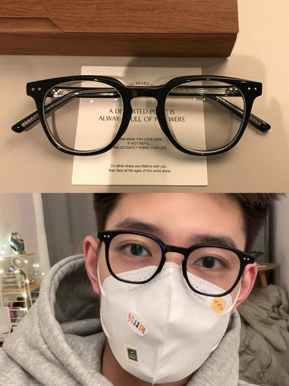 Men's Black Rectangle Frames | Broad Upper Rim side view