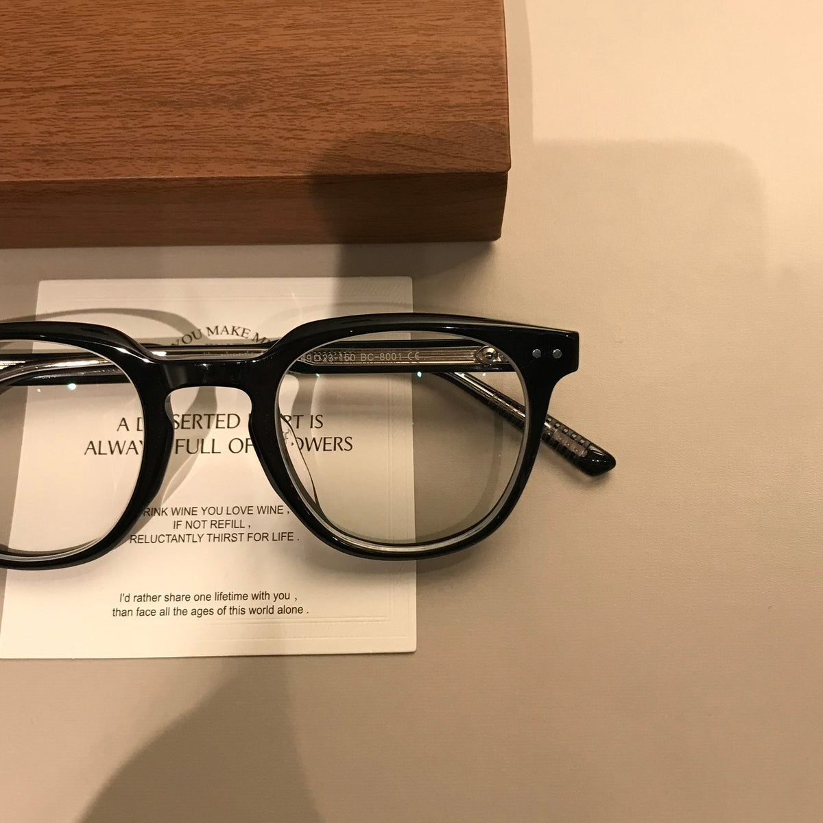 Men's Rectangular Eyeglass Frames with a Broad Upper Rim, Black